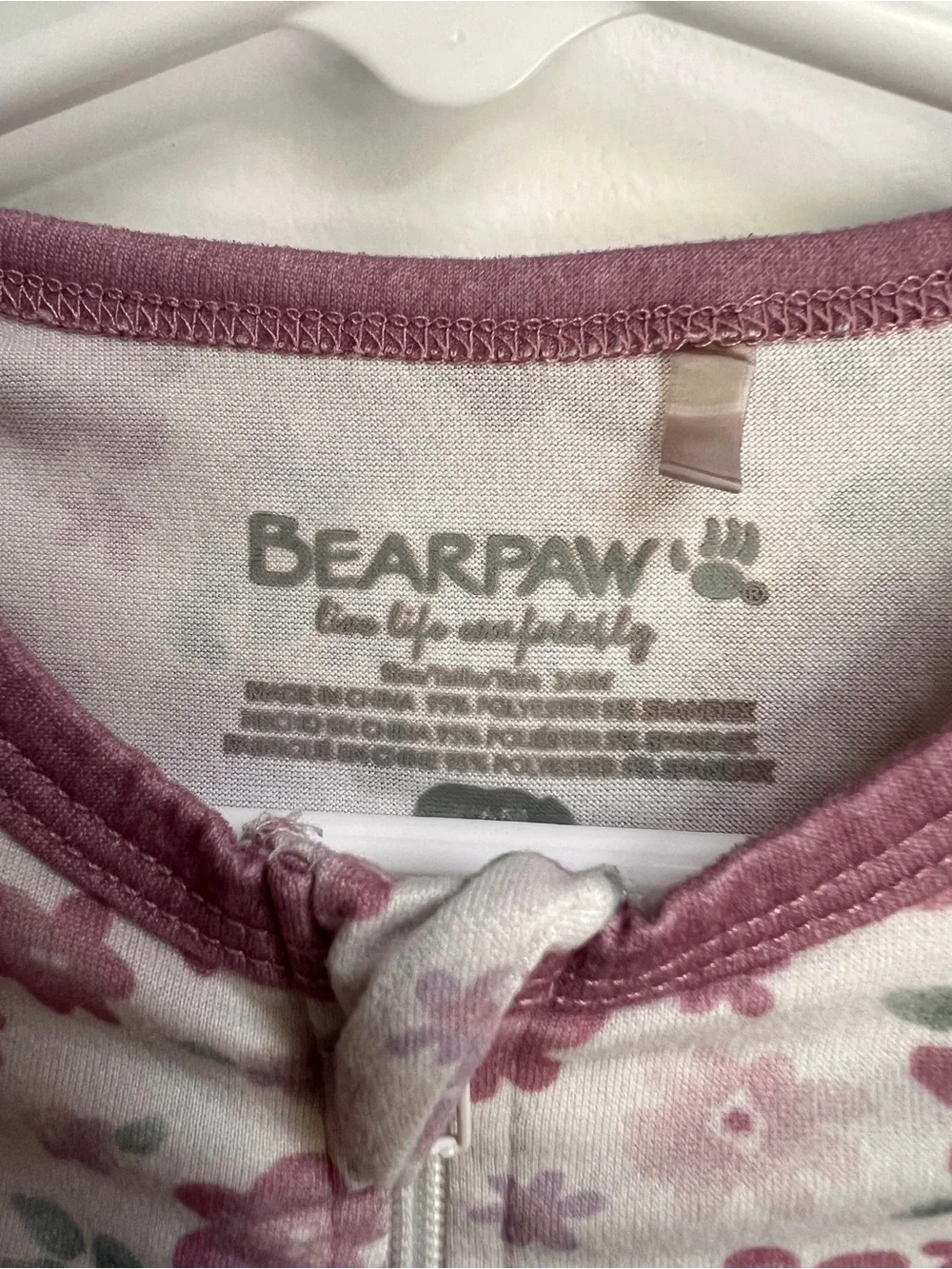 Bearpaw Floral Zip Footie Pajamas | Pink Floral | 18M